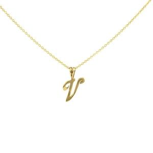 Vintage 14k Solid Gold “V” Initial Charm Pendant